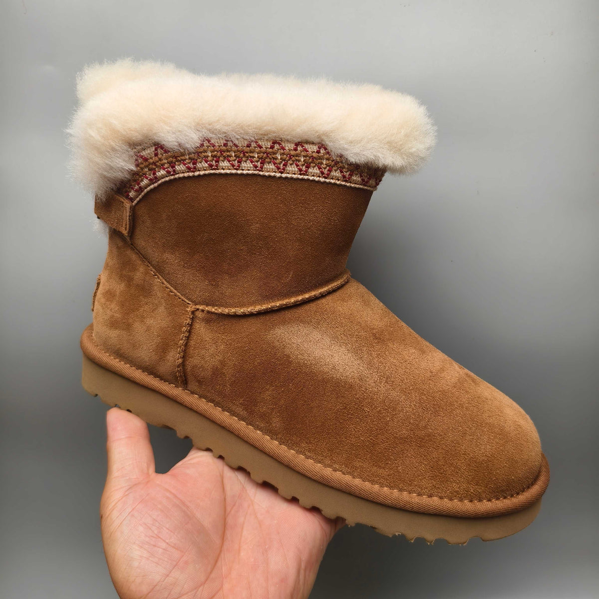 Chestnut Folk-Inspired Shoes with Back Strap | 4517