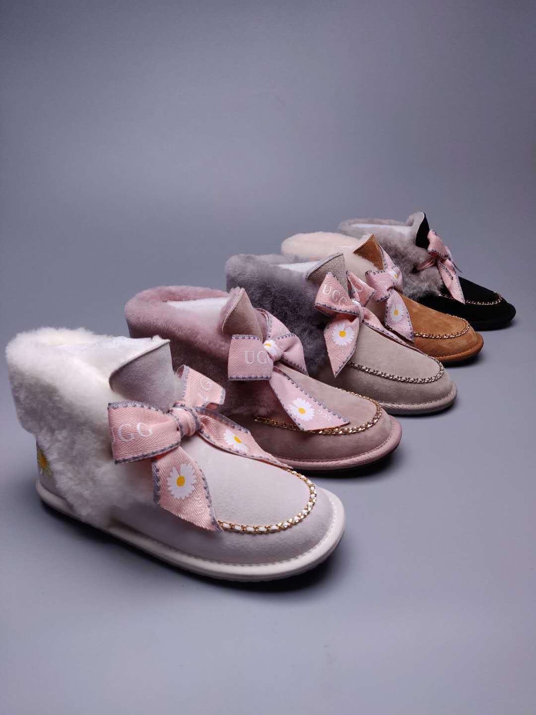 Dusk Pink Daisy Chain & Ribbon Detail Shoes | Style 7888