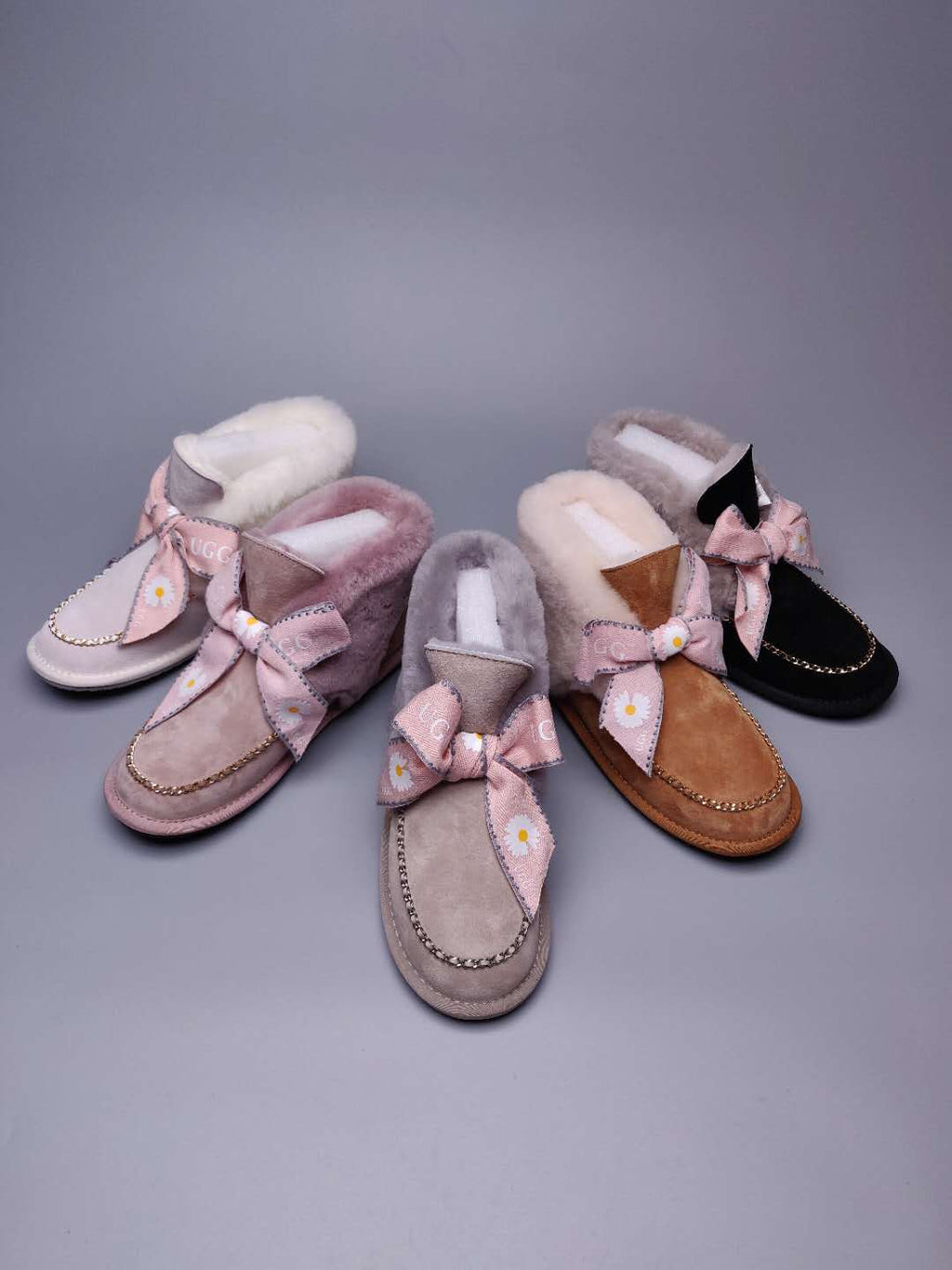 Dusk Pink Daisy Chain & Ribbon Detail Shoes | Style 7888