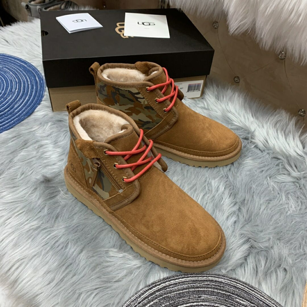 Men's Chestnut Colorblock Camouflage Shoes | 4193