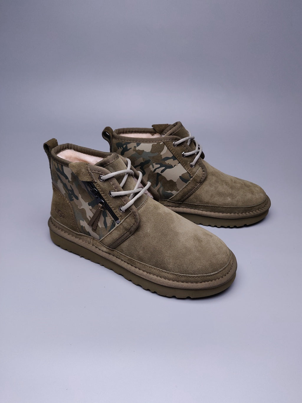 Men's Army Green Colorblock Camouflage Shoes | 4193