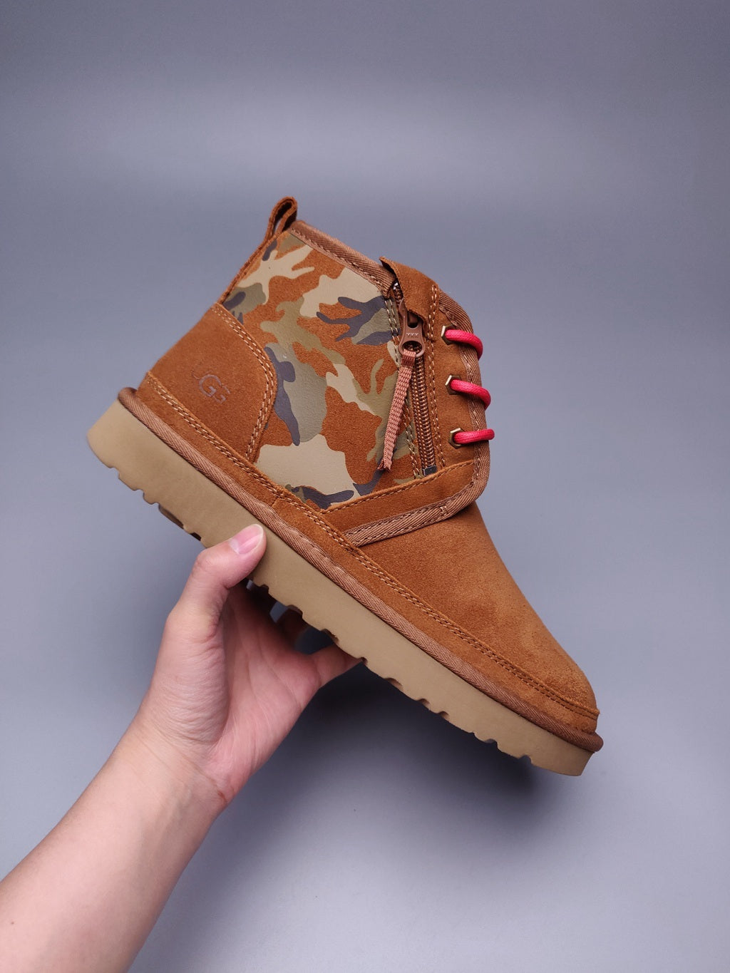 Men's Chestnut Colorblock Camouflage Shoes | 4193