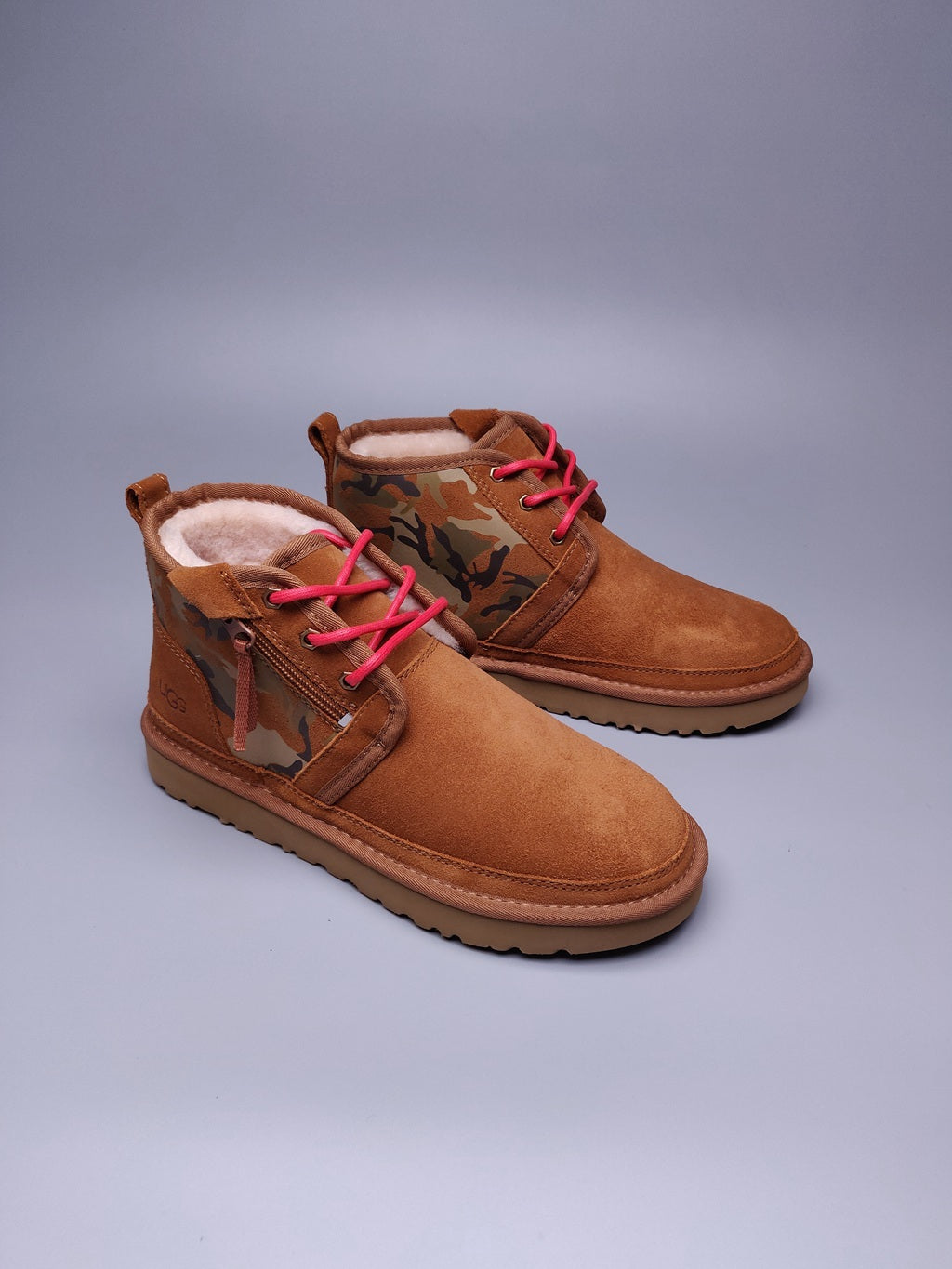 Men's Chestnut Colorblock Camouflage Shoes | 4193