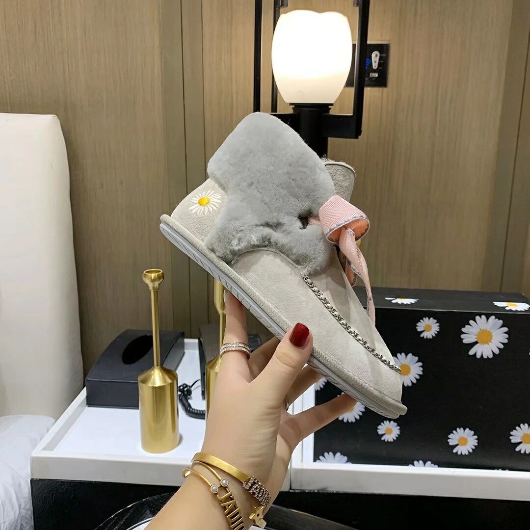 Gray Daisy Chain & Ribbon Detail Shoes | Style 7888