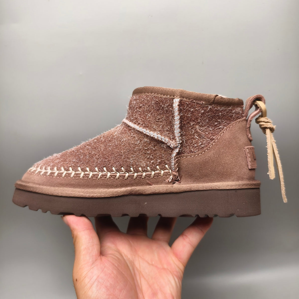 Brown Suede-Look Shoes with Back Strap | 1538