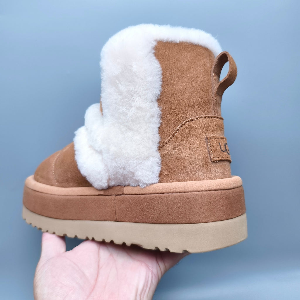 Chestnut Mid-Top Casual Shoes with Caterpillar-Inspired Platform Sole | 3316