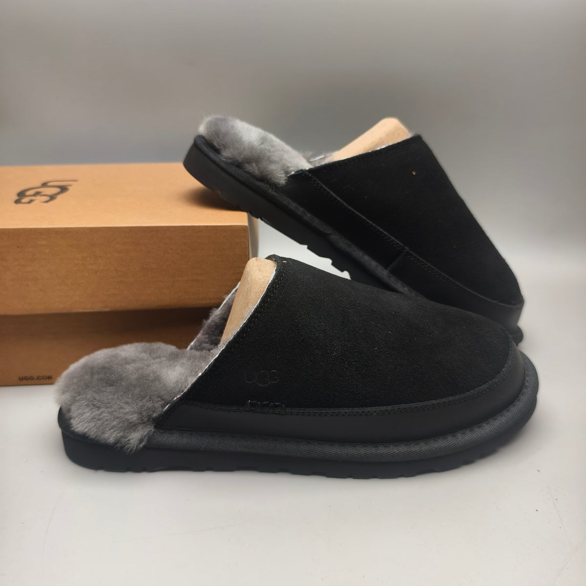 Men's Black Ultra-Lightweight Fluffy Casual Slippers | 4585