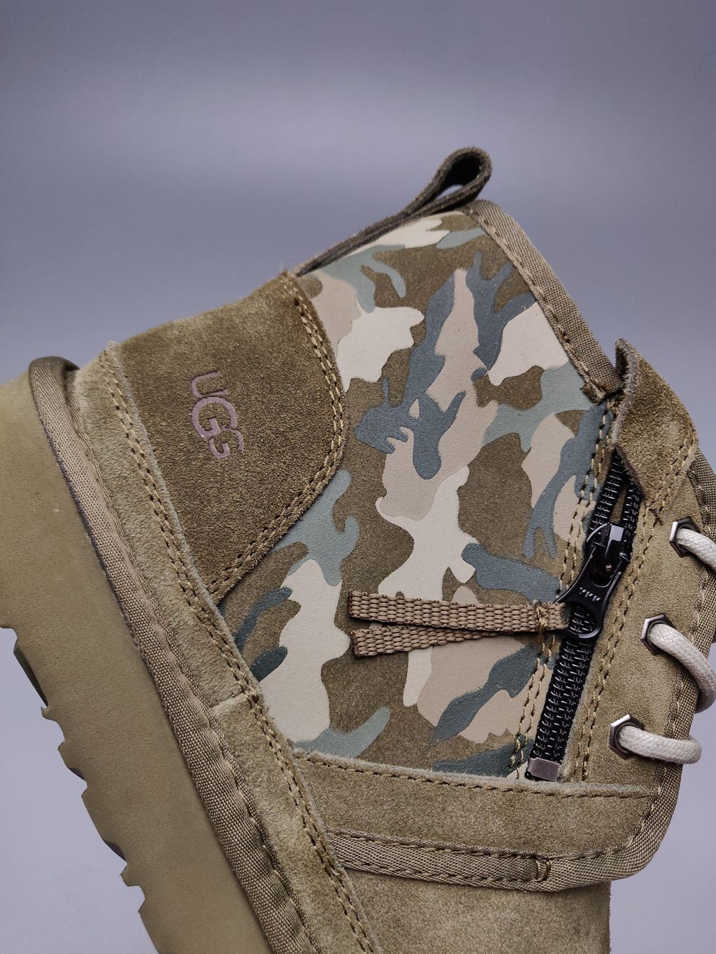 Men's Army Green Colorblock Camouflage Shoes | 4193