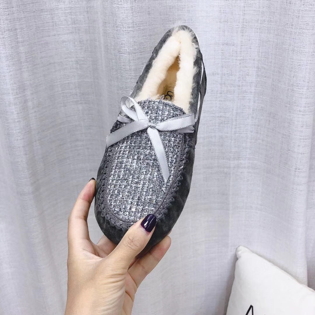 Gray Chic Moccasin Loafers | Style 5623