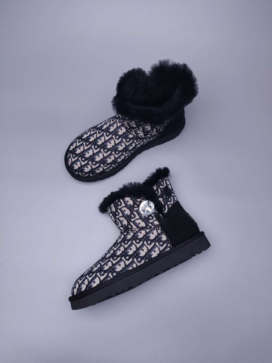 Black Fabric-Texture Shoes | Style 6554