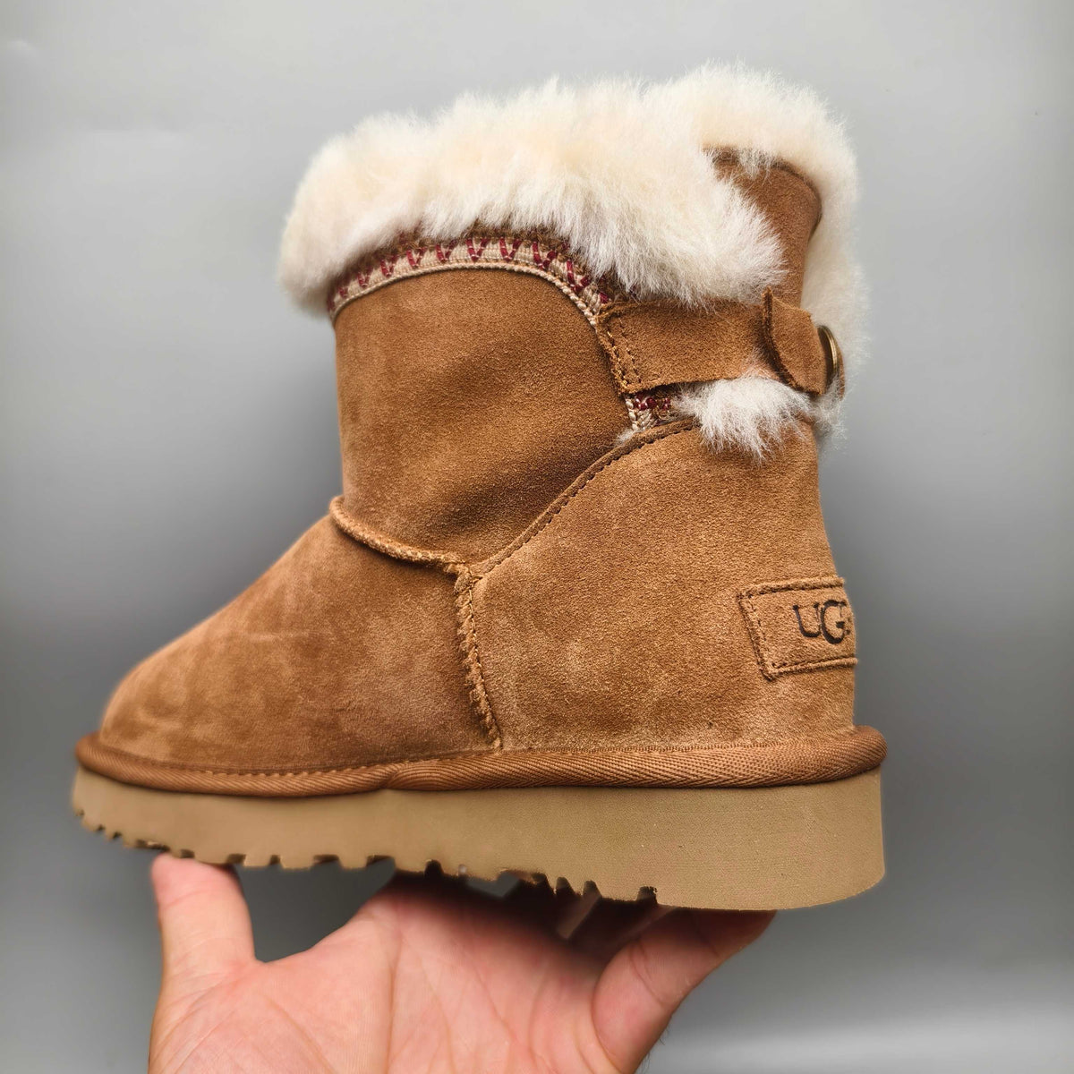 Chestnut Folk-Inspired Shoes with Back Strap | 4517