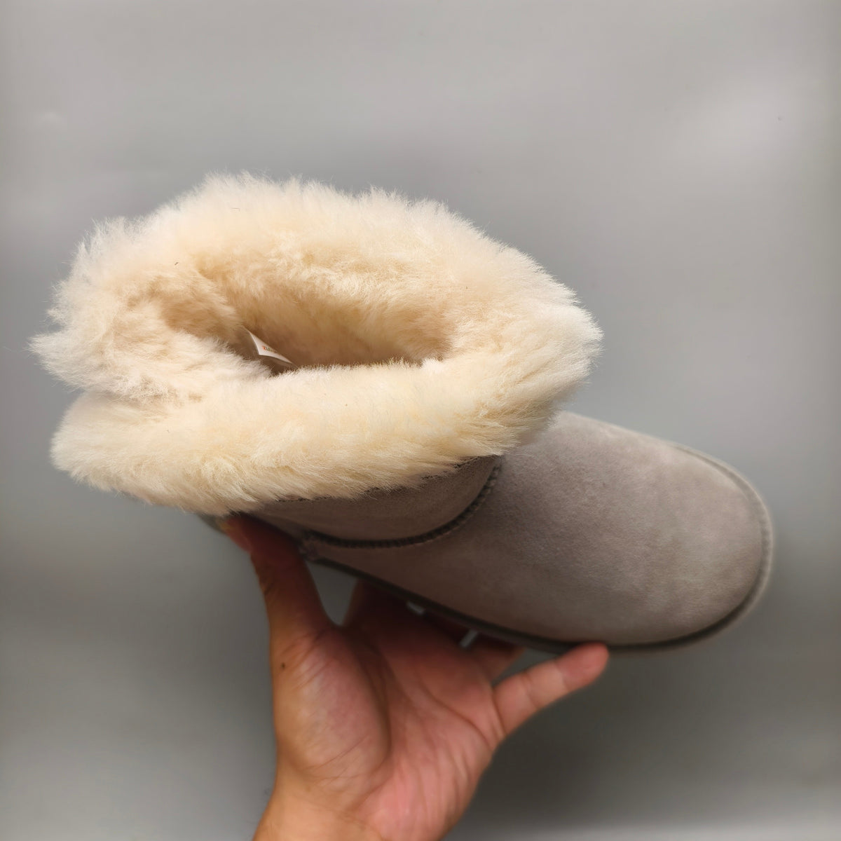 Gray Folk-Inspired Shoes with Back Strap | 4517
