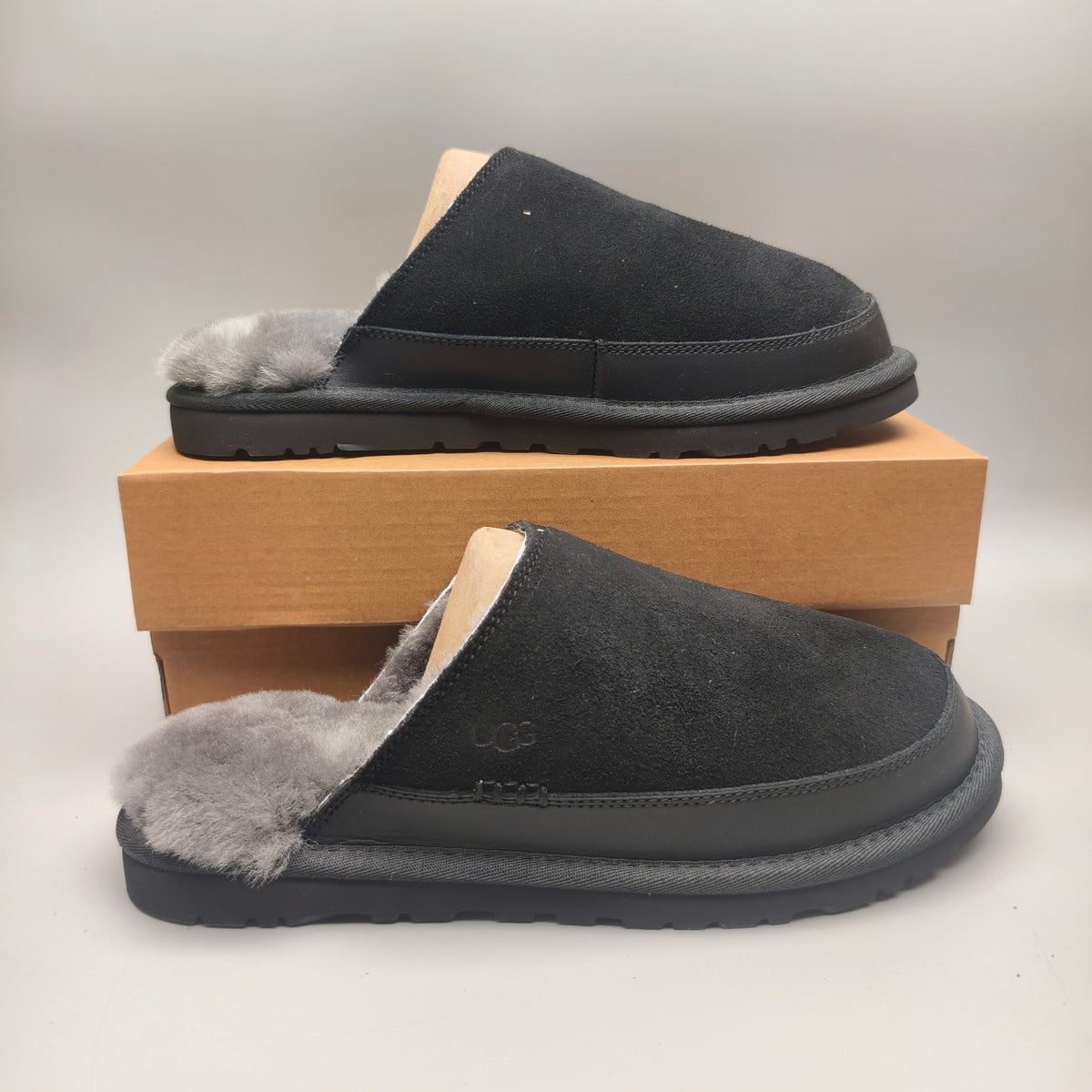Men's Black Ultra-Lightweight Fluffy Casual Slippers | 4585