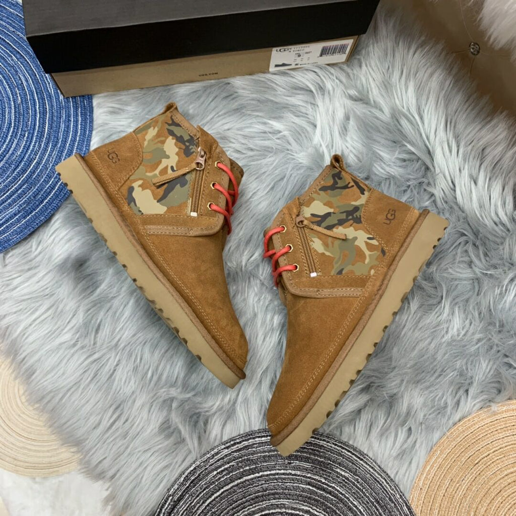 Men's Chestnut Colorblock Camouflage Shoes | 4193