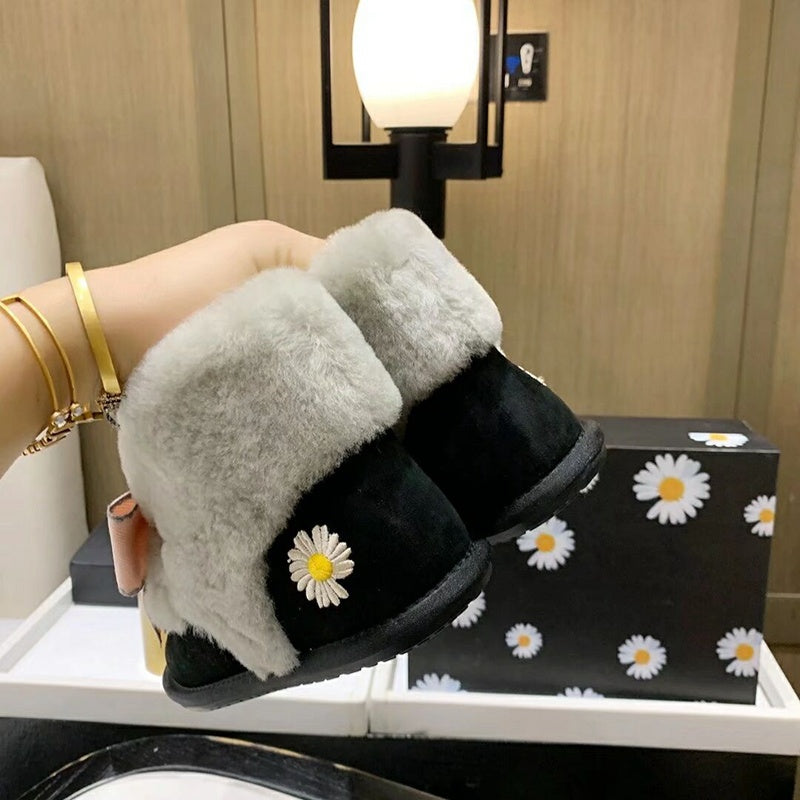 Black Daisy Chain & Ribbon Detail Shoes | Style 7888