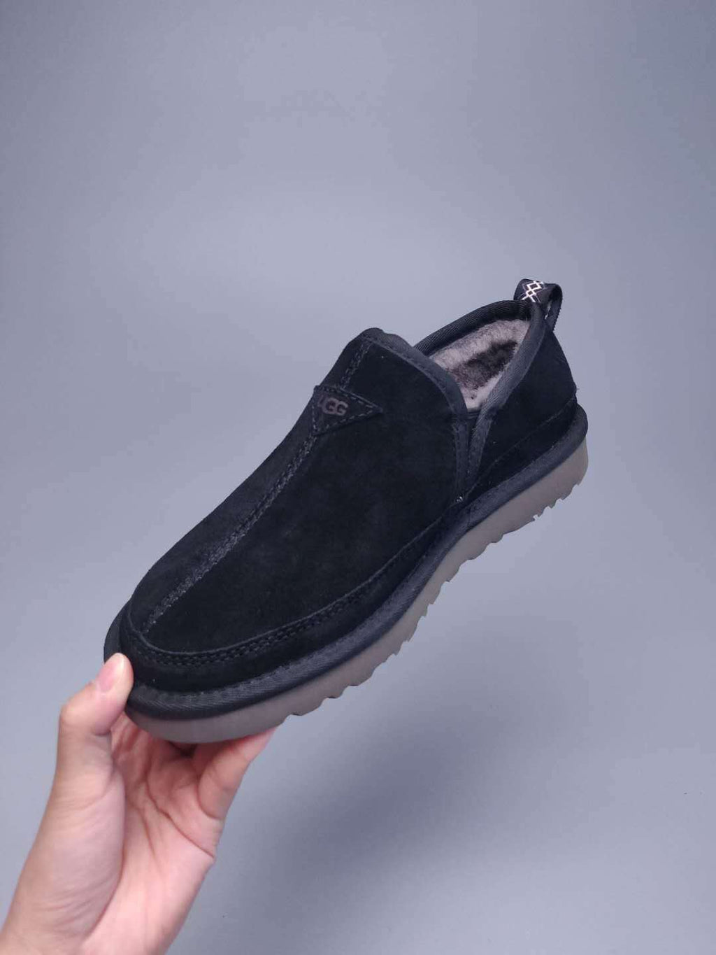 Men's Black Low-Top Slip-On Shoes | 3455