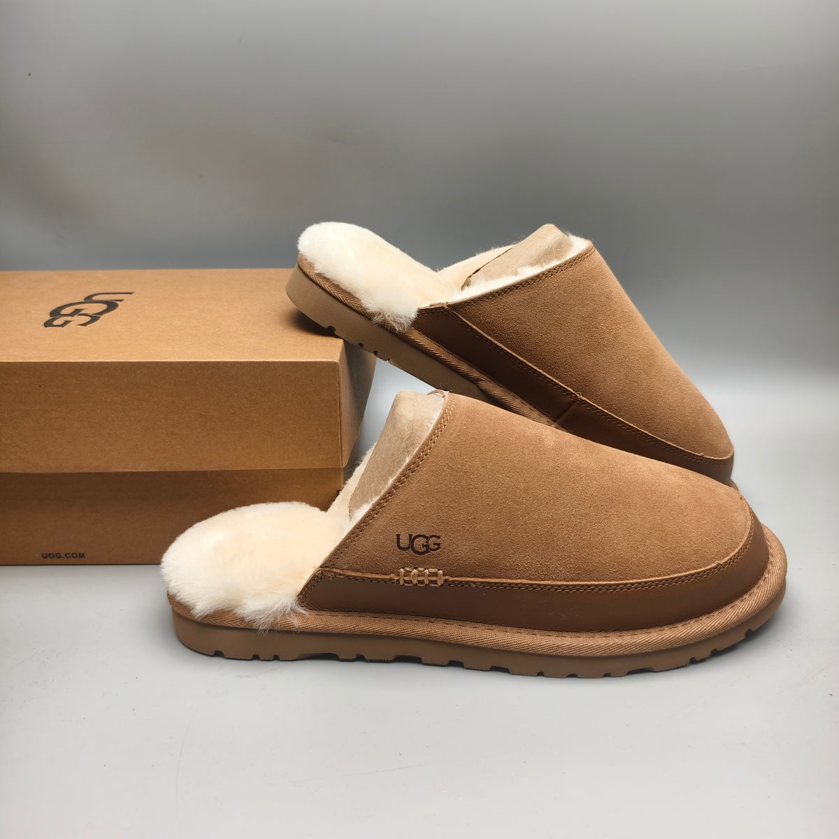 Men's Chestnut Ultra-Lightweight Fluffy Casual Slippers | 4585