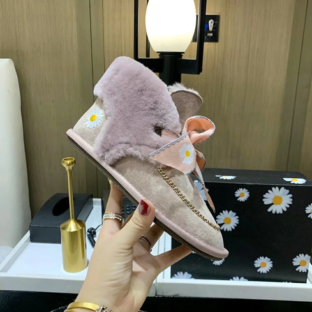 Dusk Pink Daisy Chain & Ribbon Detail Shoes | Style 7888