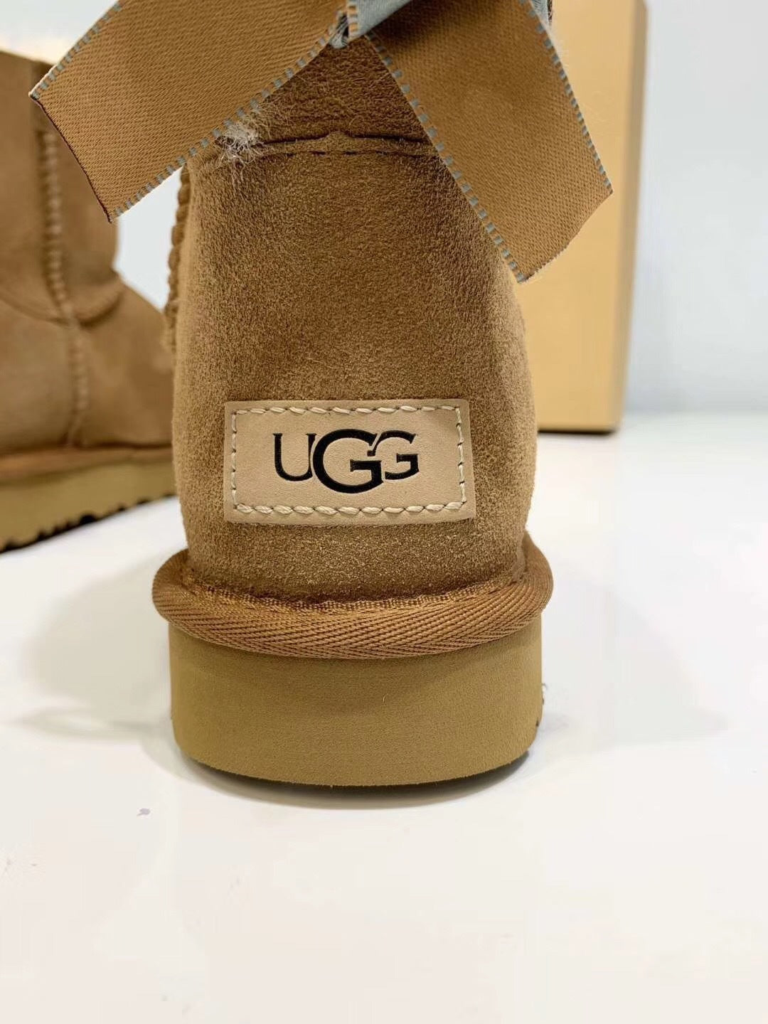 Chestnut Bow-Detail Shimmer Moccasins | 2938