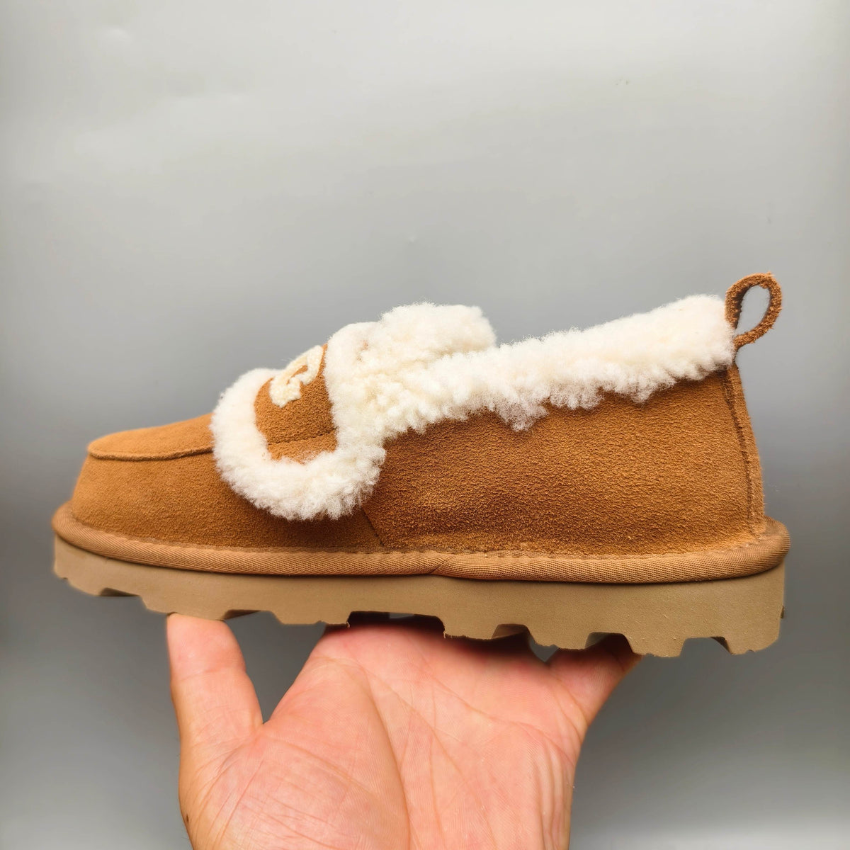 Chestnut Closed-Back Casual Shoes with Oversized Logo | 2939