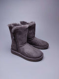 Gray Side-Zip Mid-Calf Boots | 2480