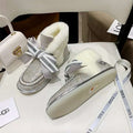 White & Silver Daisy Rhinestone & Ribbon Detail Shoes | Style 7888