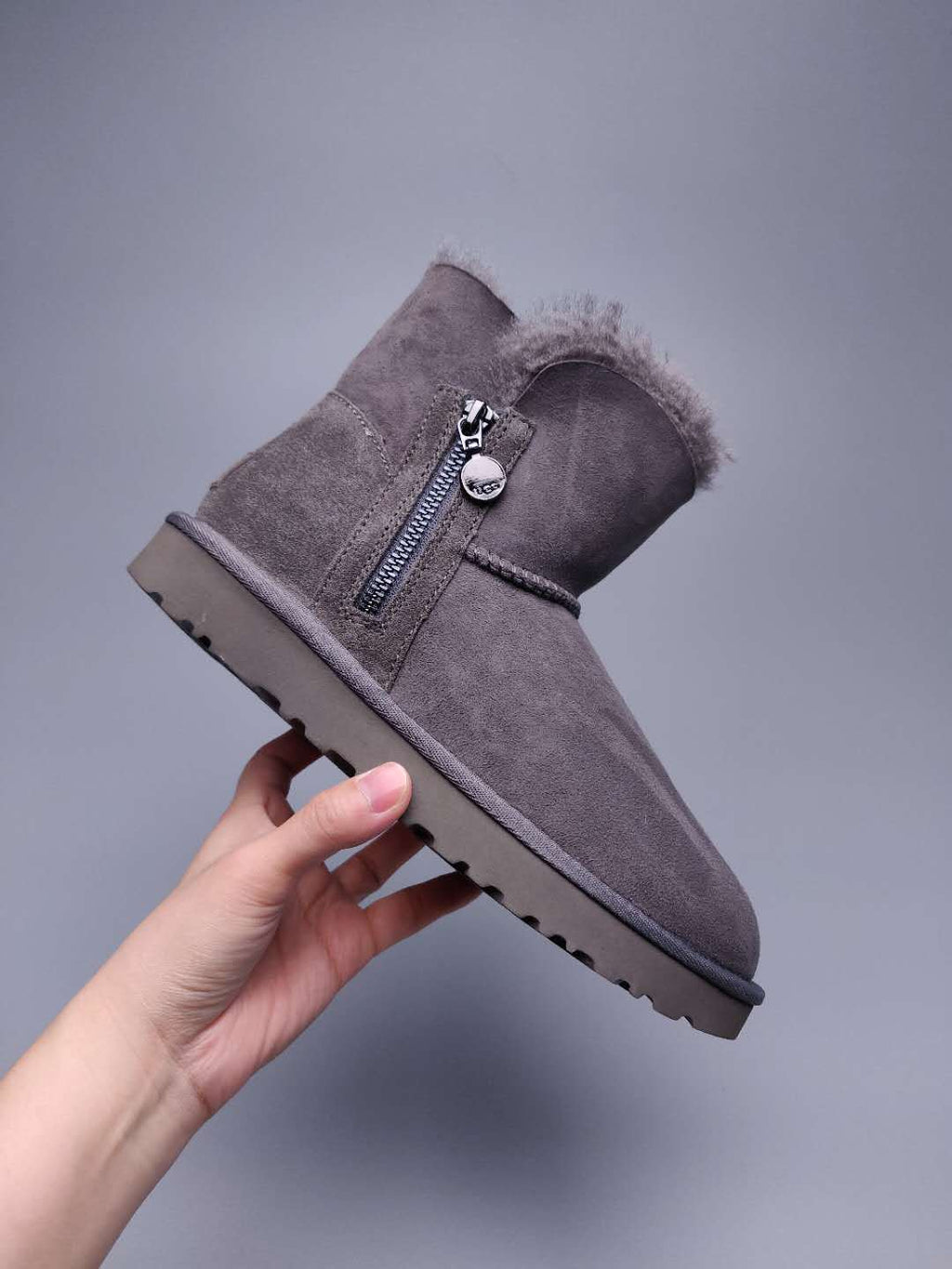 Gray Side-Zip Ankle Boots | 2481