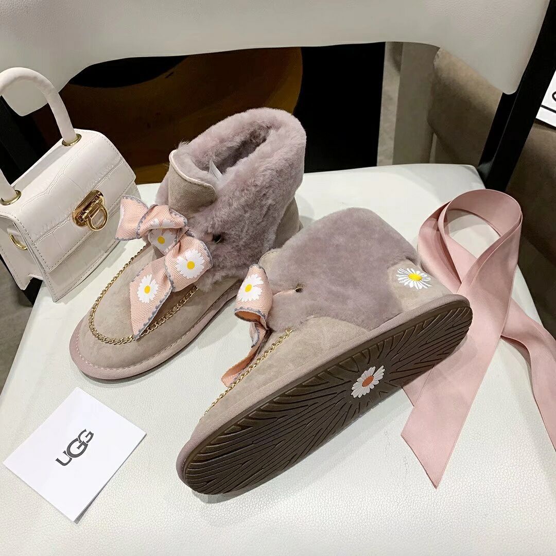 Dusk Pink Daisy Chain & Ribbon Detail Shoes | Style 7888