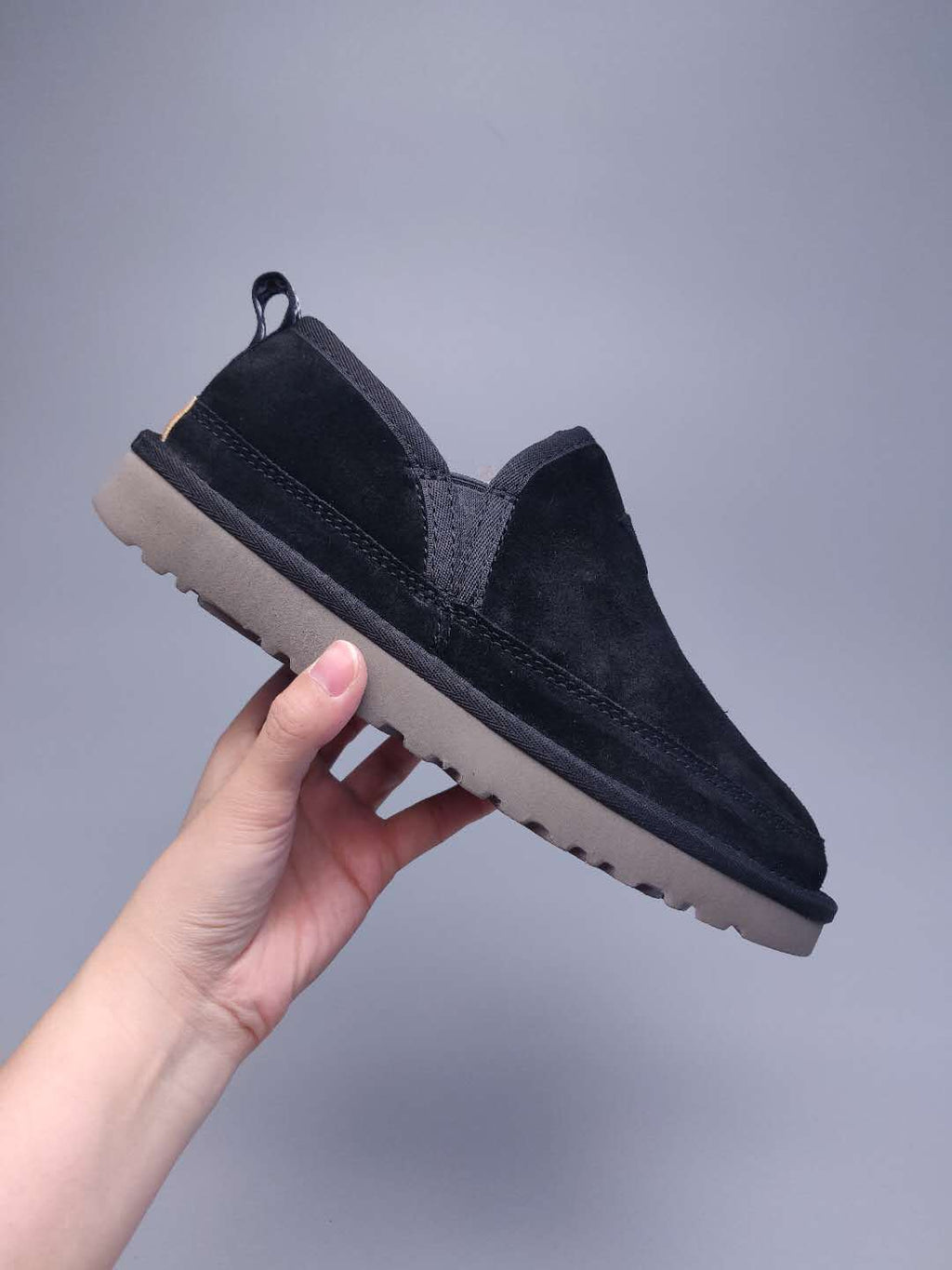 Men's Black Low-Top Slip-On Shoes | 3455