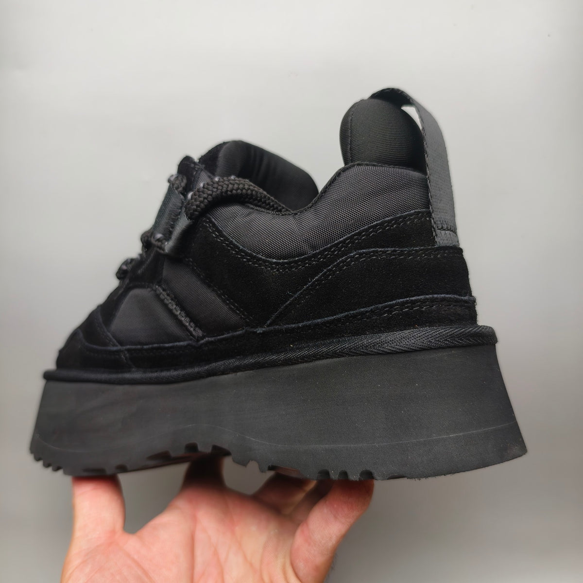 Black Chunky Platform Lace-Up Sneakers | 1541