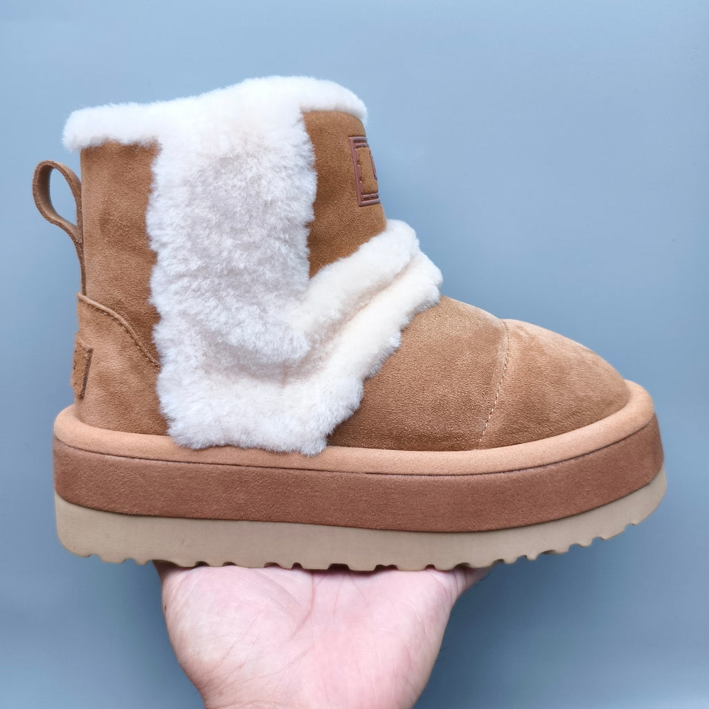 Chestnut Mid-Top Casual Shoes with Caterpillar-Inspired Platform Sole | 3316