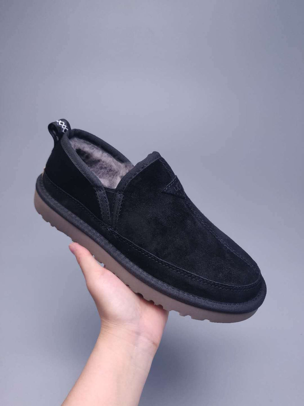 Men's Black Low-Top Slip-On Shoes | 3455