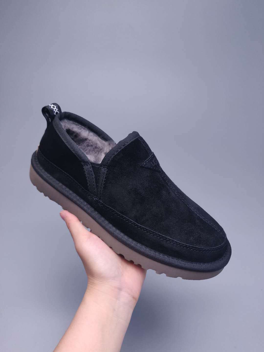 Men's Black Low-Top Slip-On Shoes | 3455
