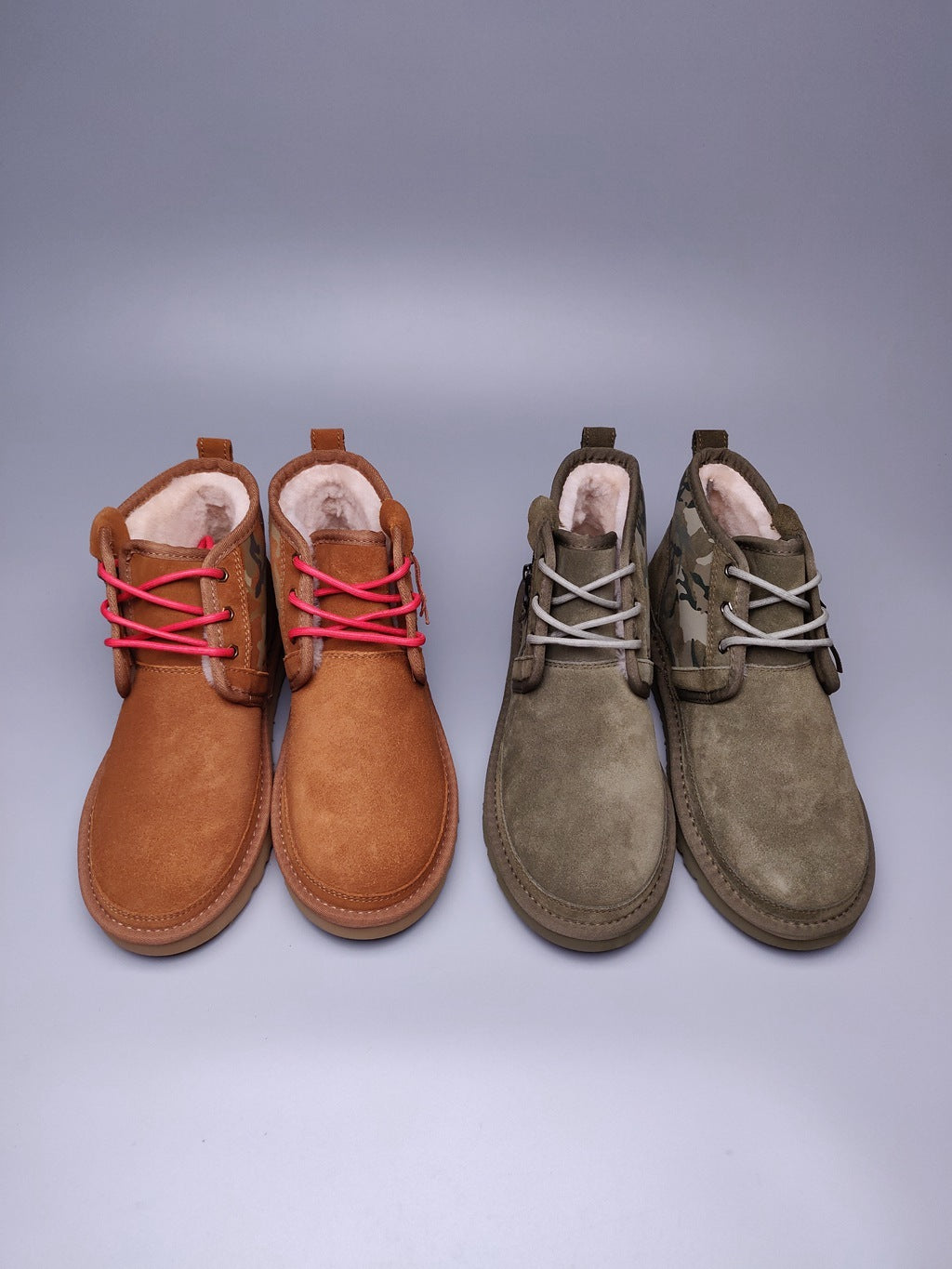 Men's Army Green Colorblock Camouflage Shoes | 4193