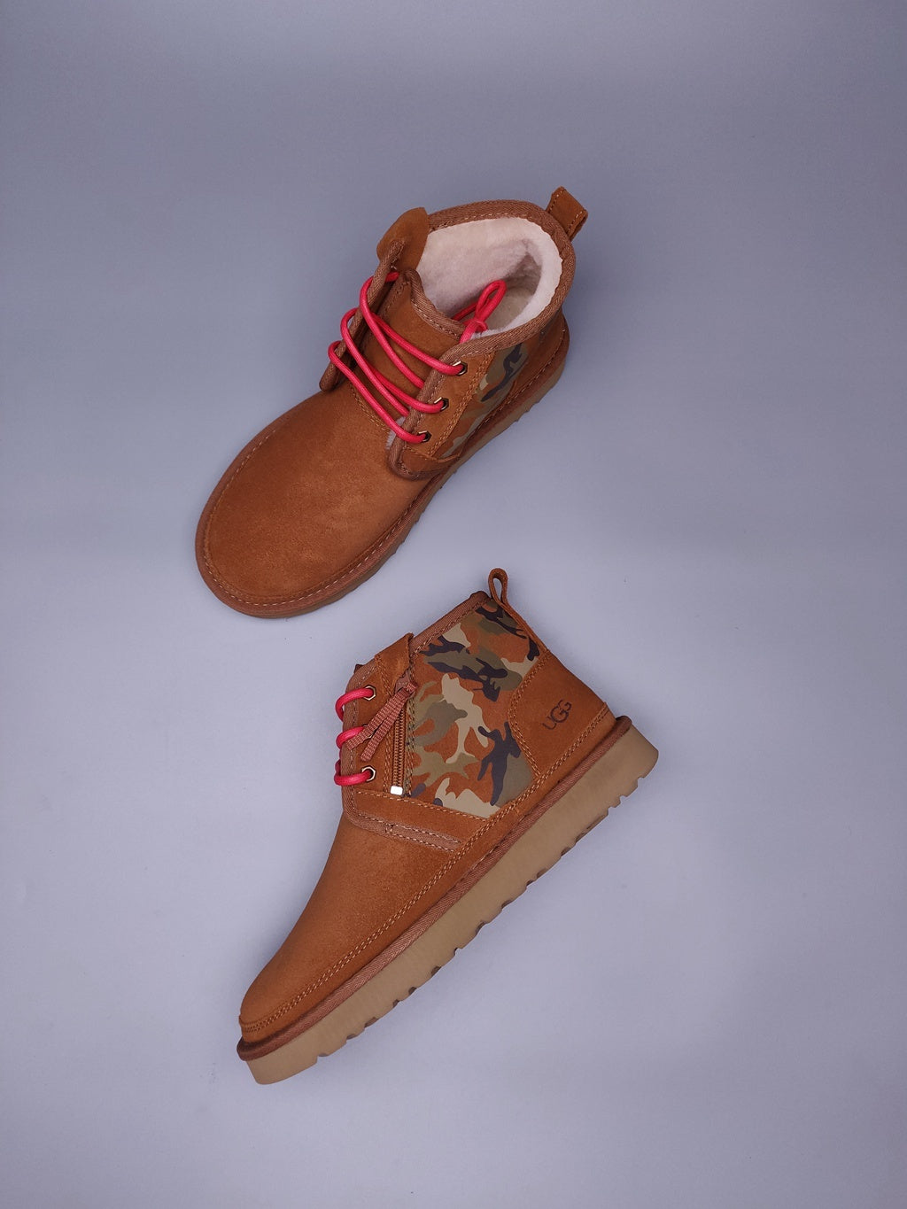 Men's Chestnut Colorblock Camouflage Shoes | 4193
