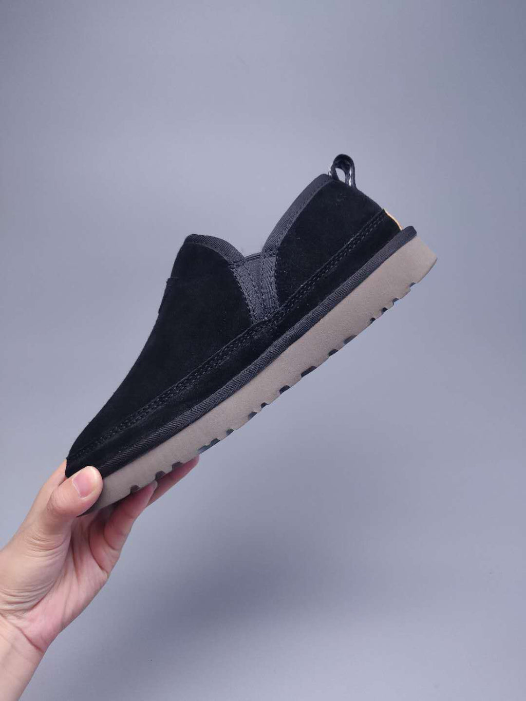 Men's Black Low-Top Slip-On Shoes | 3455