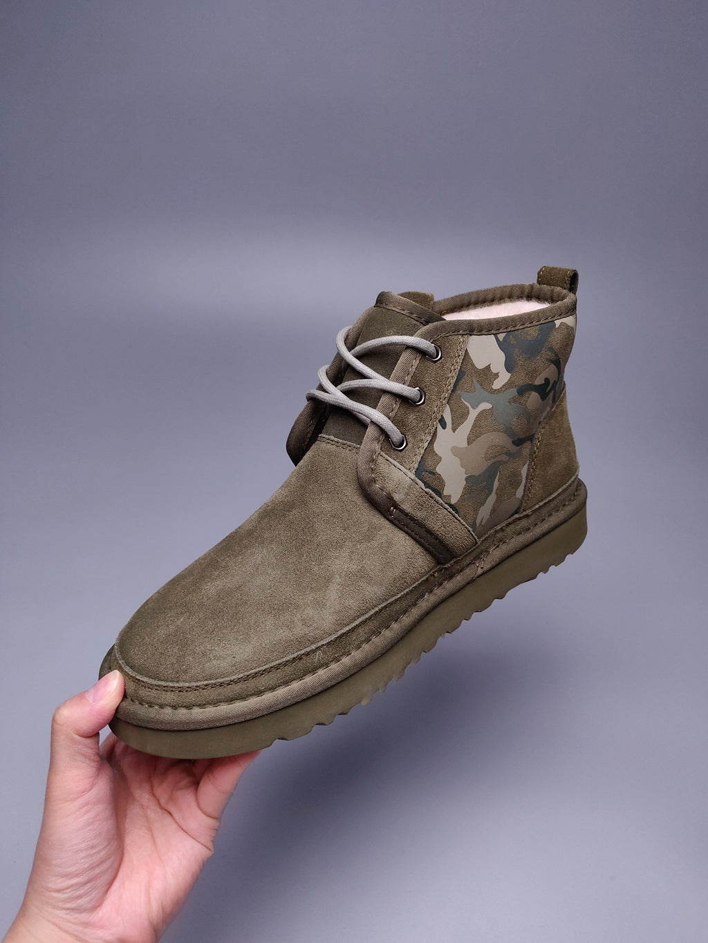 Men's Army Green Colorblock Camouflage Shoes | 4193
