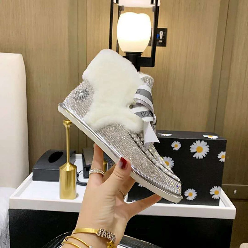 White & Silver Daisy Rhinestone & Ribbon Detail Shoes | Style 7888