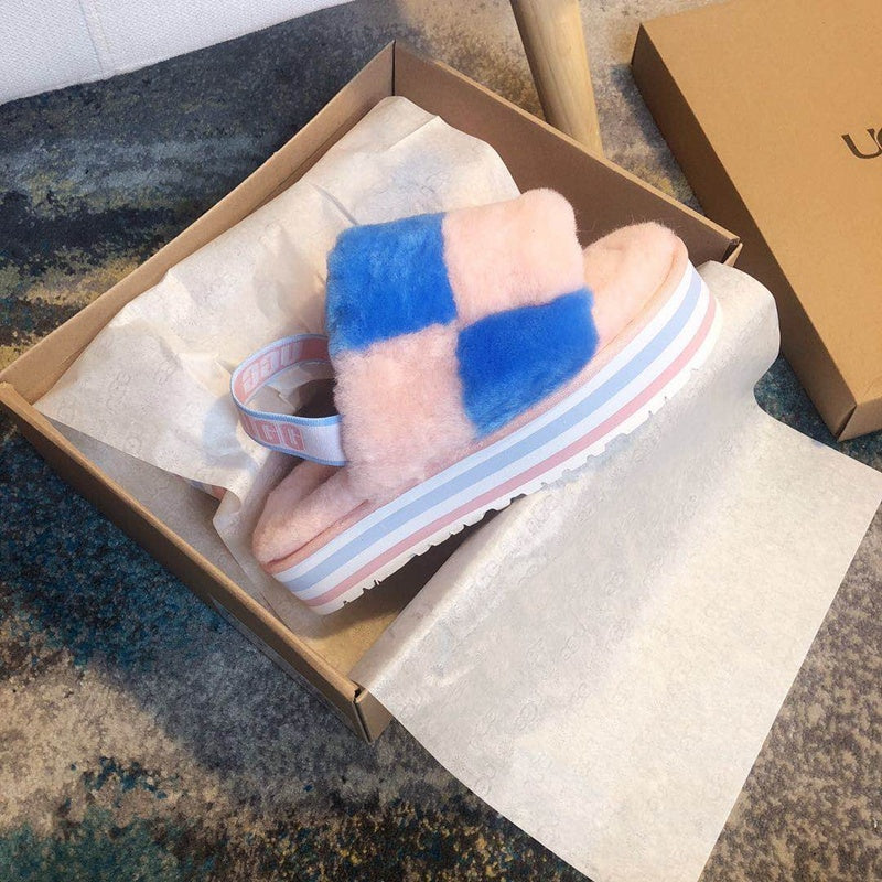 Pink Colorblock Platform Sandals | 3490