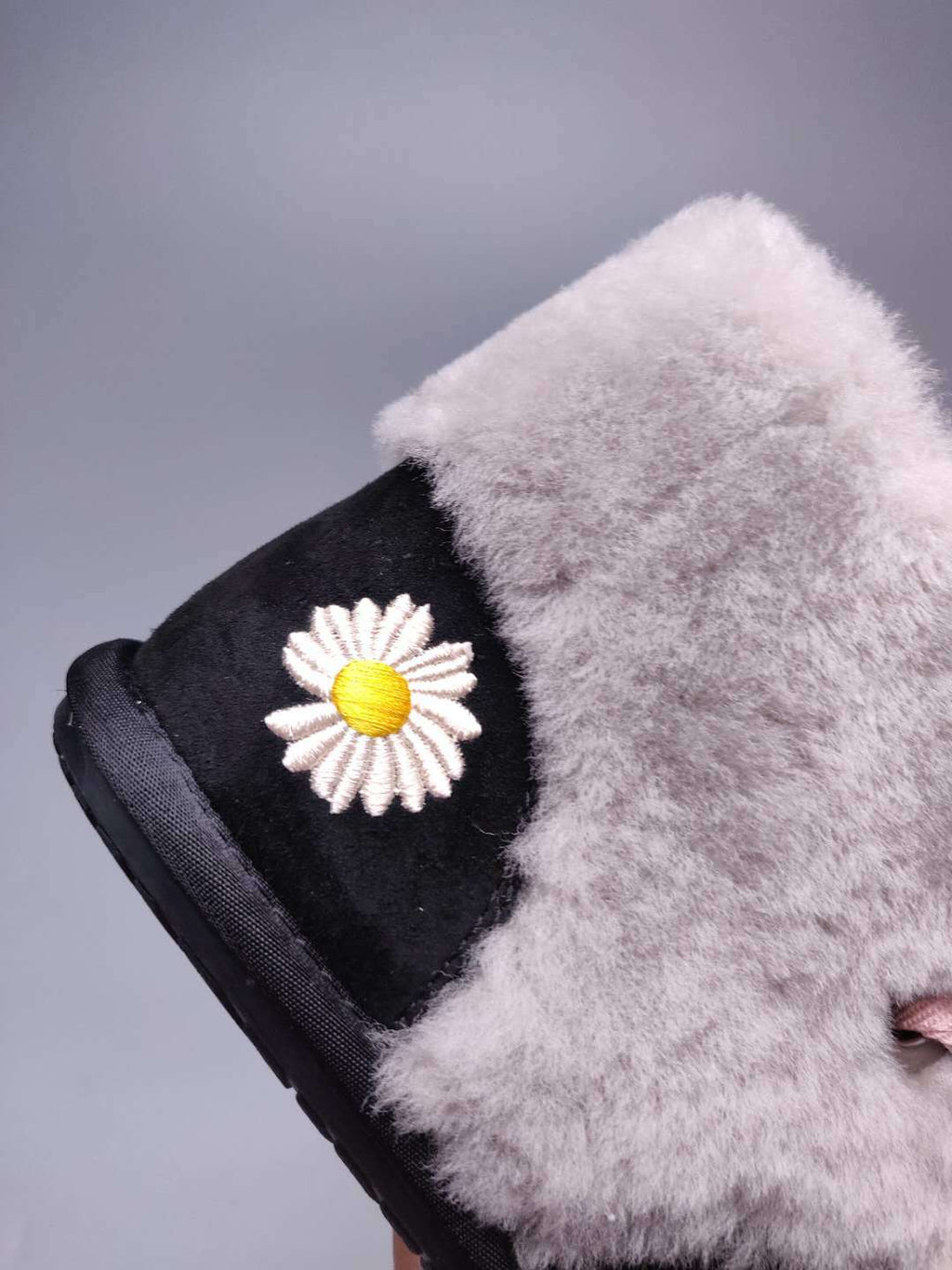 Black Daisy Chain & Ribbon Detail Shoes | Style 7888