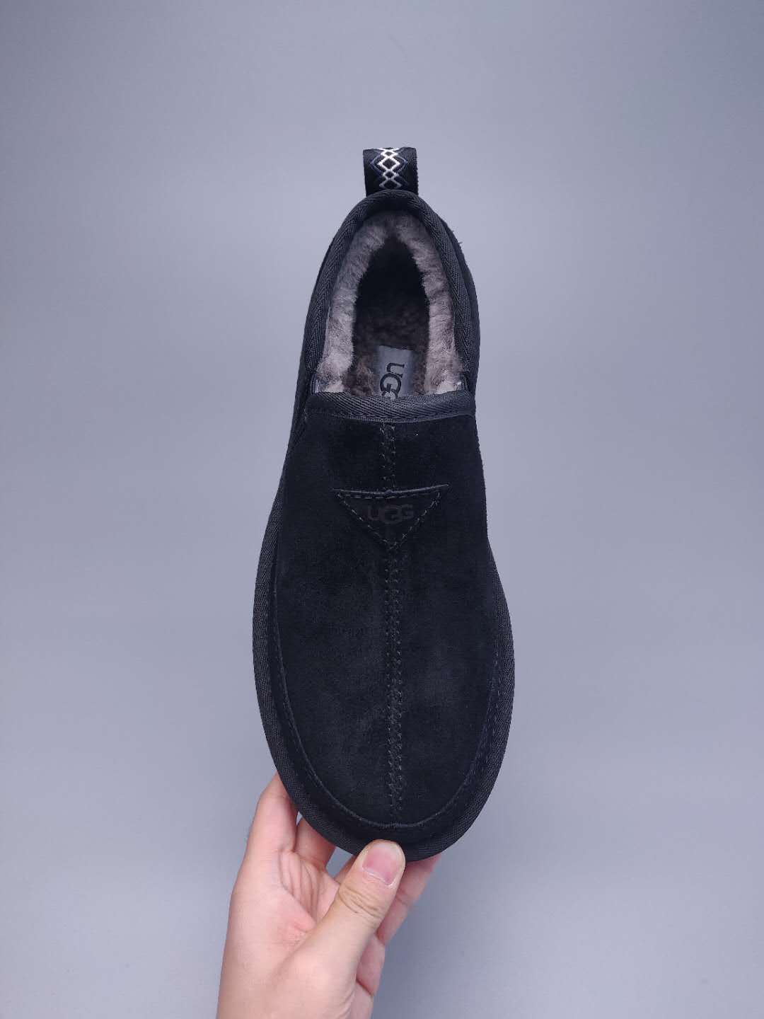 Men's Black Low-Top Slip-On Shoes | 3455