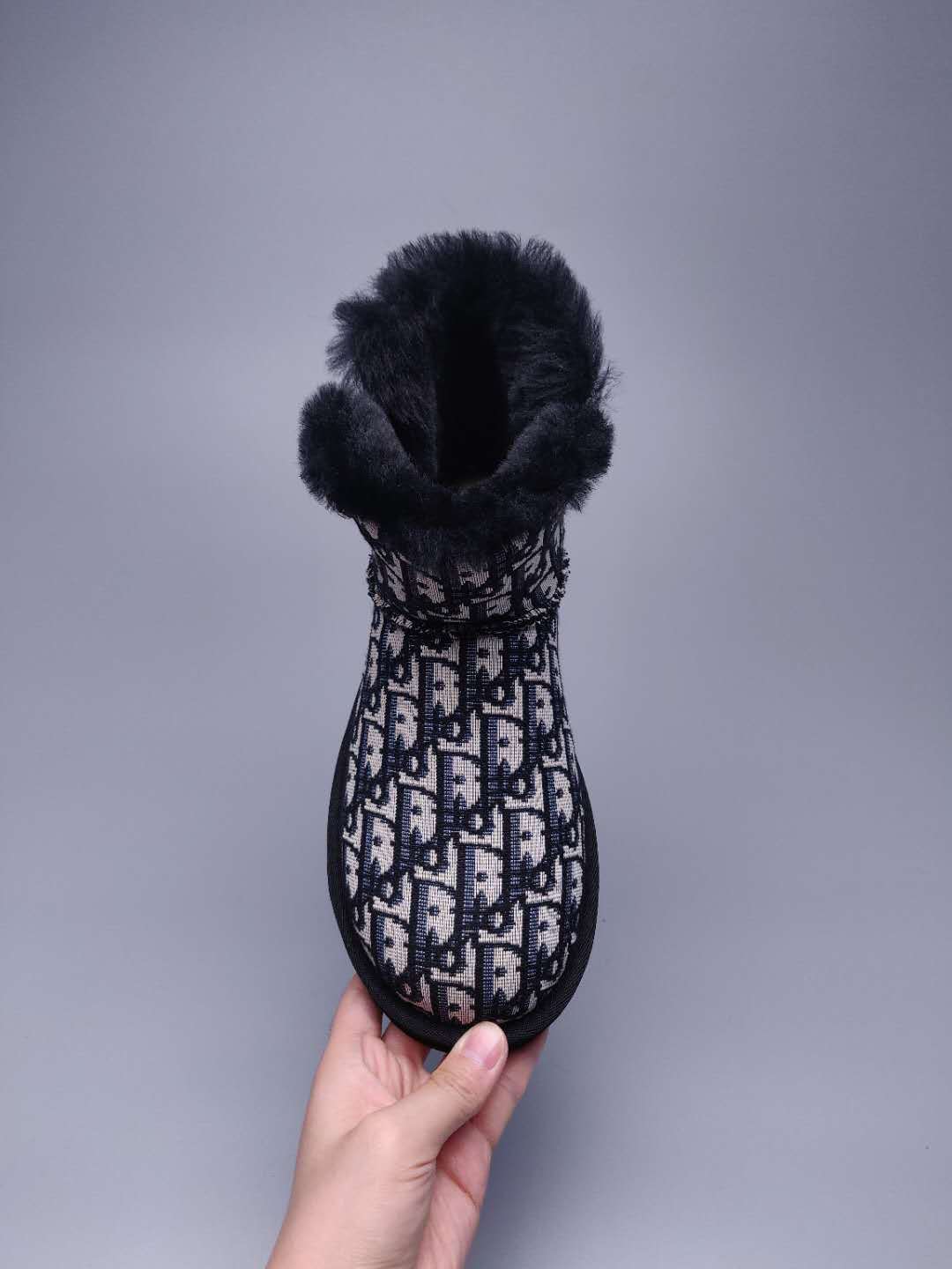 Black Fabric-Texture Shoes | Style 6554