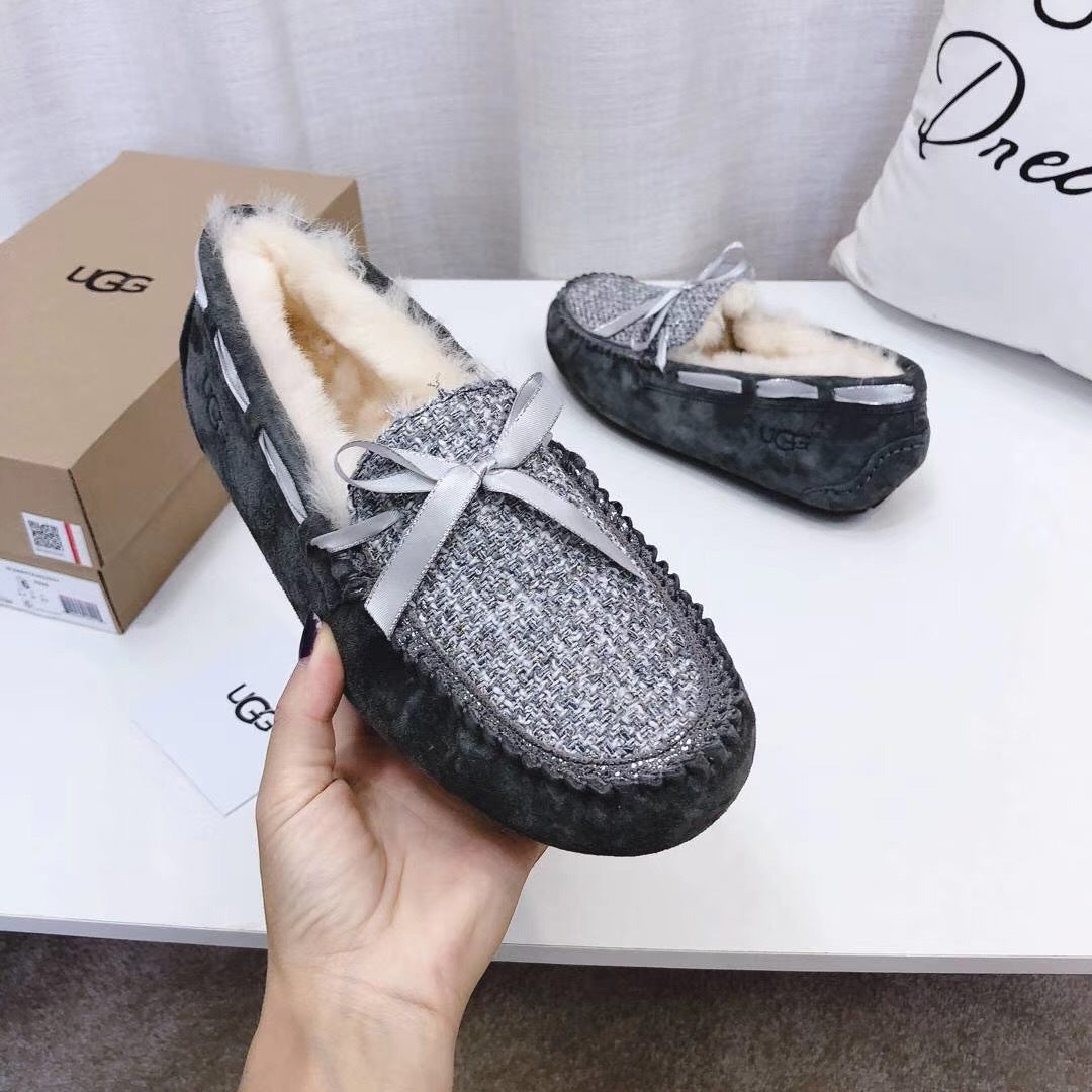 Gray Chic Moccasin Loafers | Style 5623