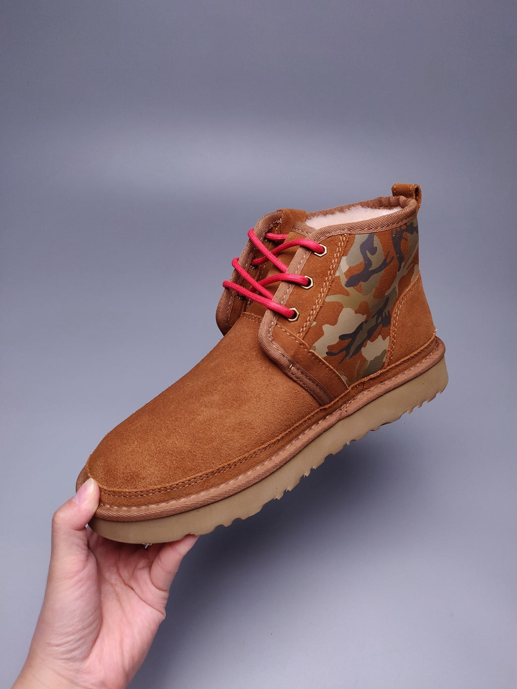 Men's Chestnut Colorblock Camouflage Shoes | 4193