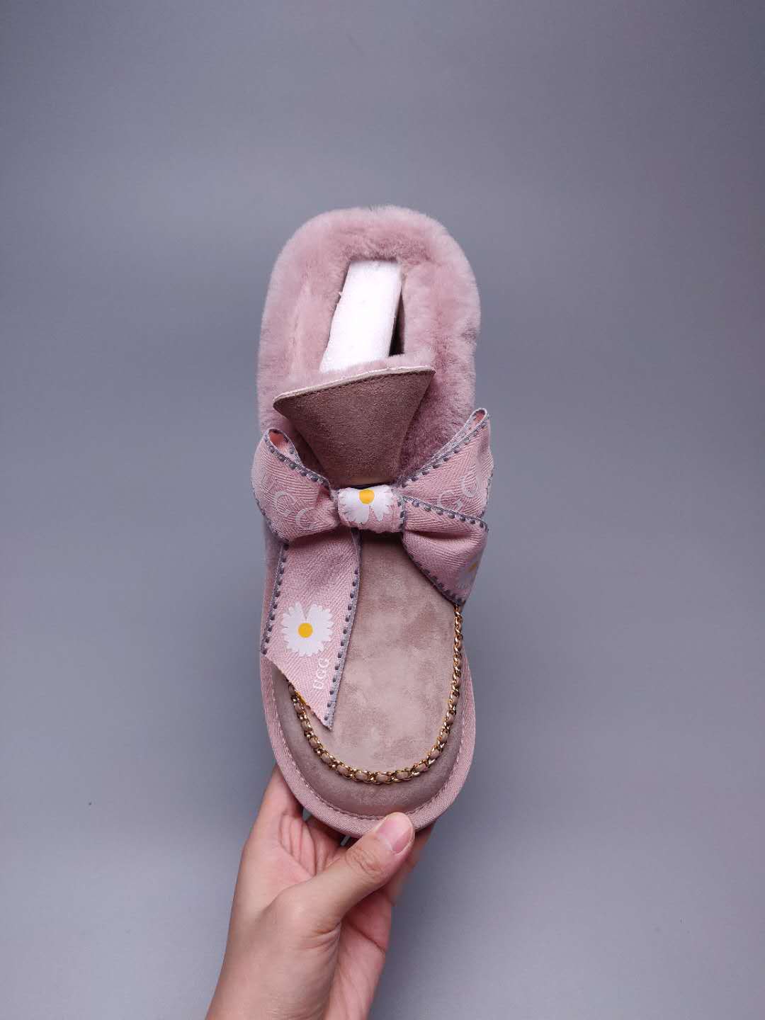 Dusk Pink Daisy Chain & Ribbon Detail Shoes | Style 7888