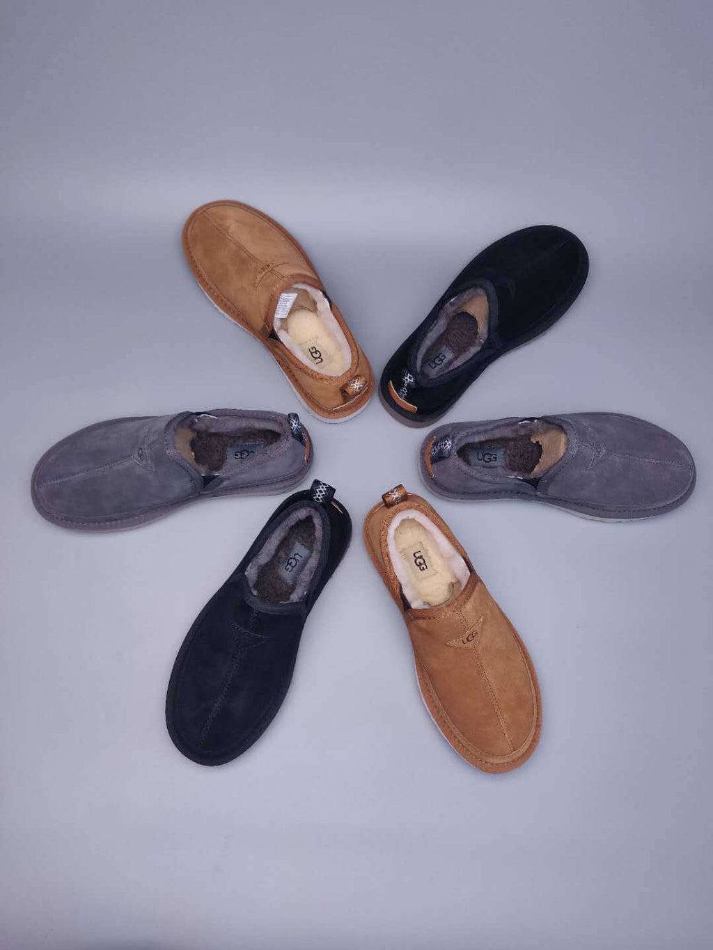 Men's Black Low-Top Slip-On Shoes | 3455