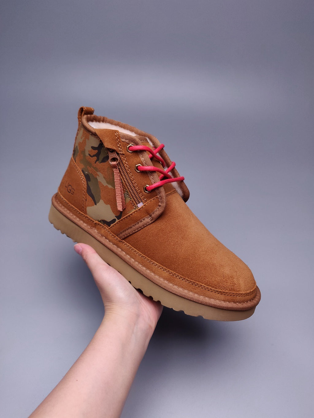 Men's Chestnut Colorblock Camouflage Shoes | 4193