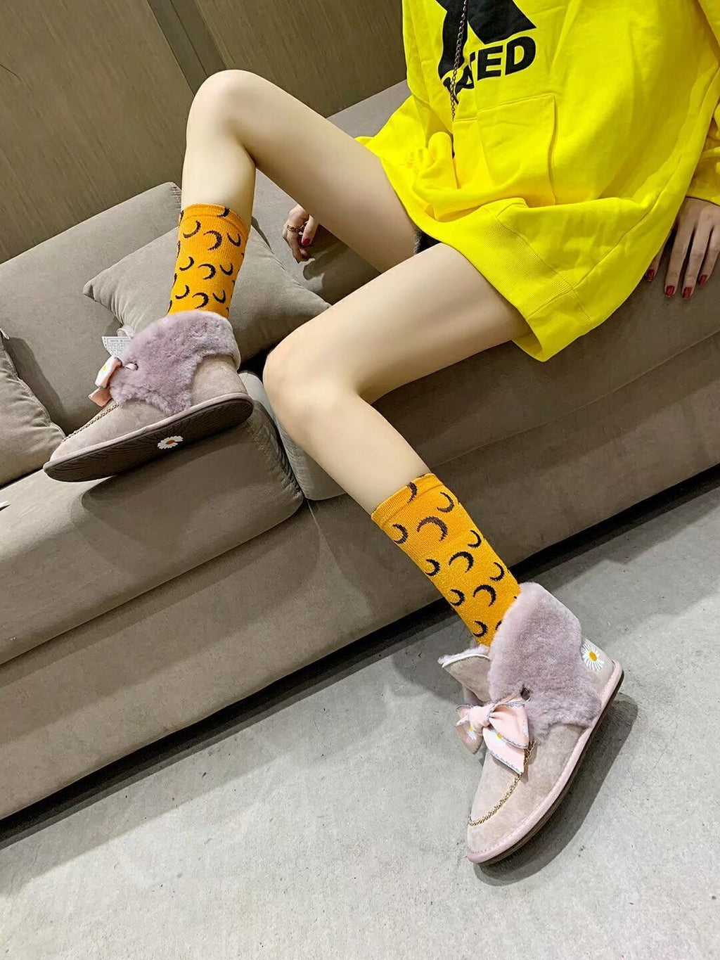 Dusk Pink Daisy Chain & Ribbon Detail Shoes | Style 7888