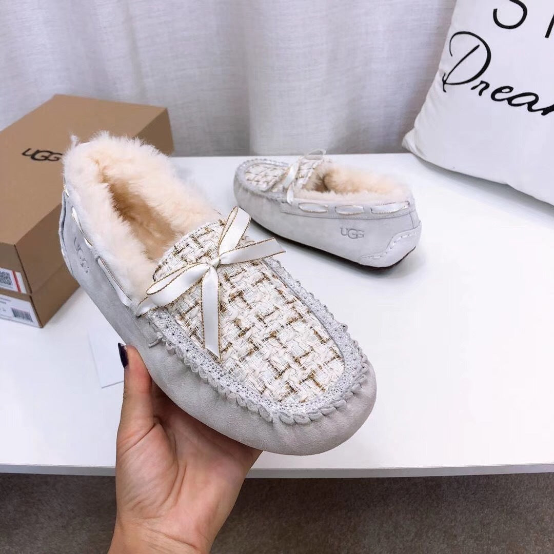 Pearl White Chic Moccasin Loafers | Style 5623