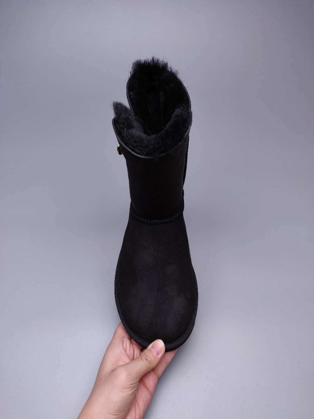 Black Side-Zip Mid-Calf Boots | 2480